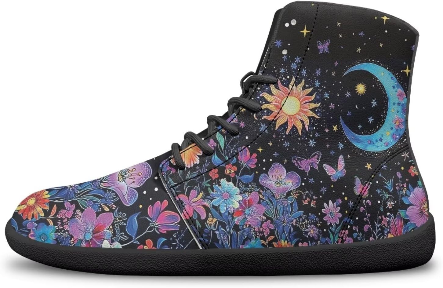 Women Men High Top Barefoot Shoes Lace Up Anti-Slip Active Sneakers
