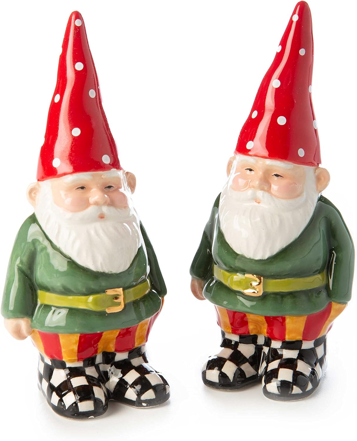 MacKenzie-Childs Dolomite Ceramic Woodland Gnome Salt & Pepper Set