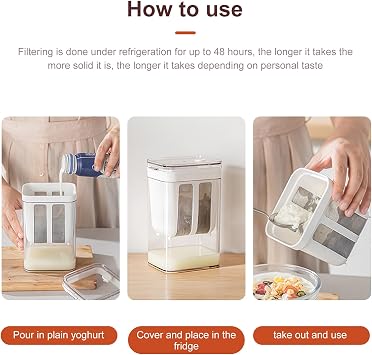 Yoghurt Maker, 1100 ml Capacity Bowl Greek Yoghurt Strainer