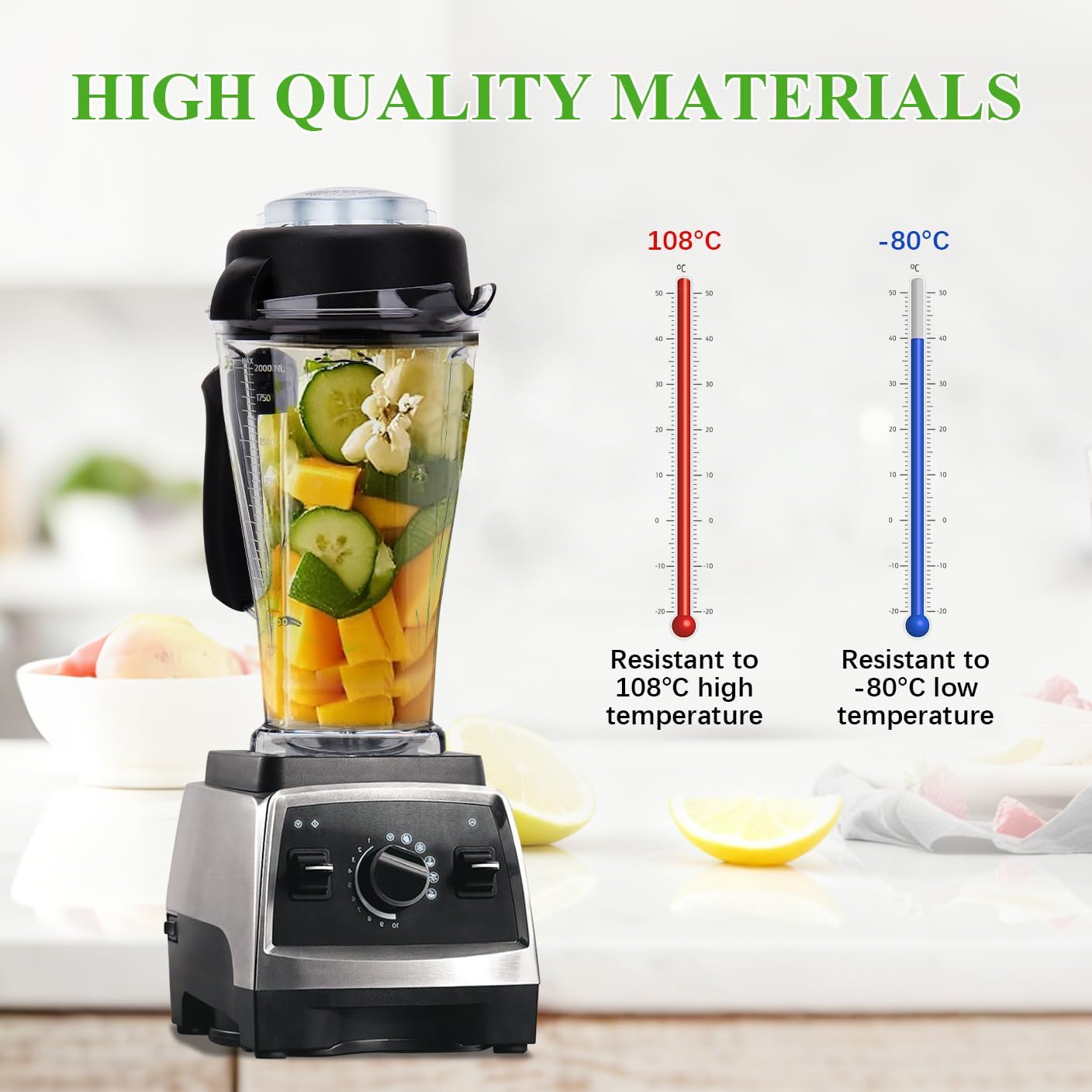 Blender Pitcher 64oz Replacement Compatible with Vitamix 5200 5000 5300 6300 7500 Pro200 750 VM0101 VM0102 VM0103 E310 E320 Commercial Blender Pitcher Cup Parts