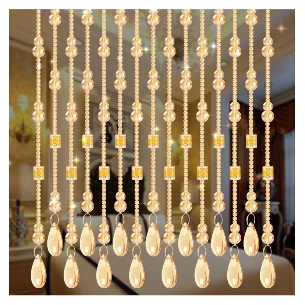 Rideaux de perles de porte en verre cristal personnalisables pour salon