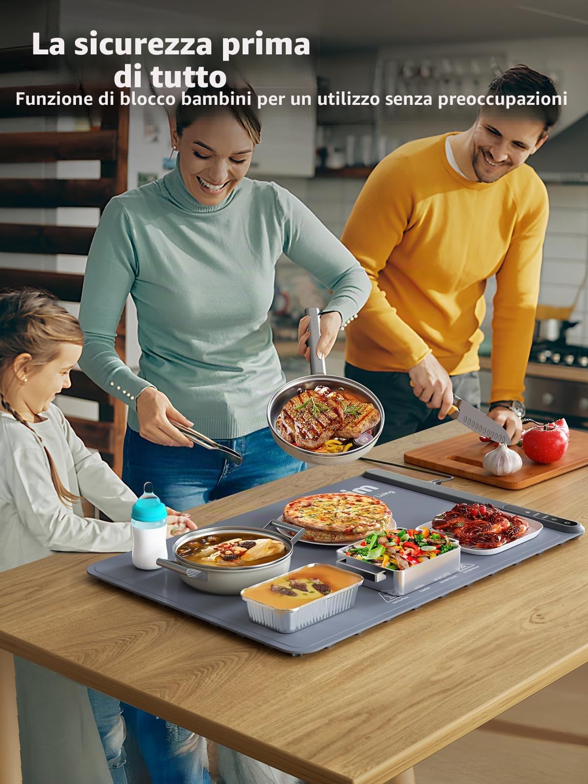 Anifrim Vassoio Riscaldante Elettrico, Tappetino Riscaldante in Silicone Portatile, Vassoio Riscaldante Pieghevole Temperatura Regolabile per Ristoranti, Feste, Eventi e Cene Domestiche-Grigio