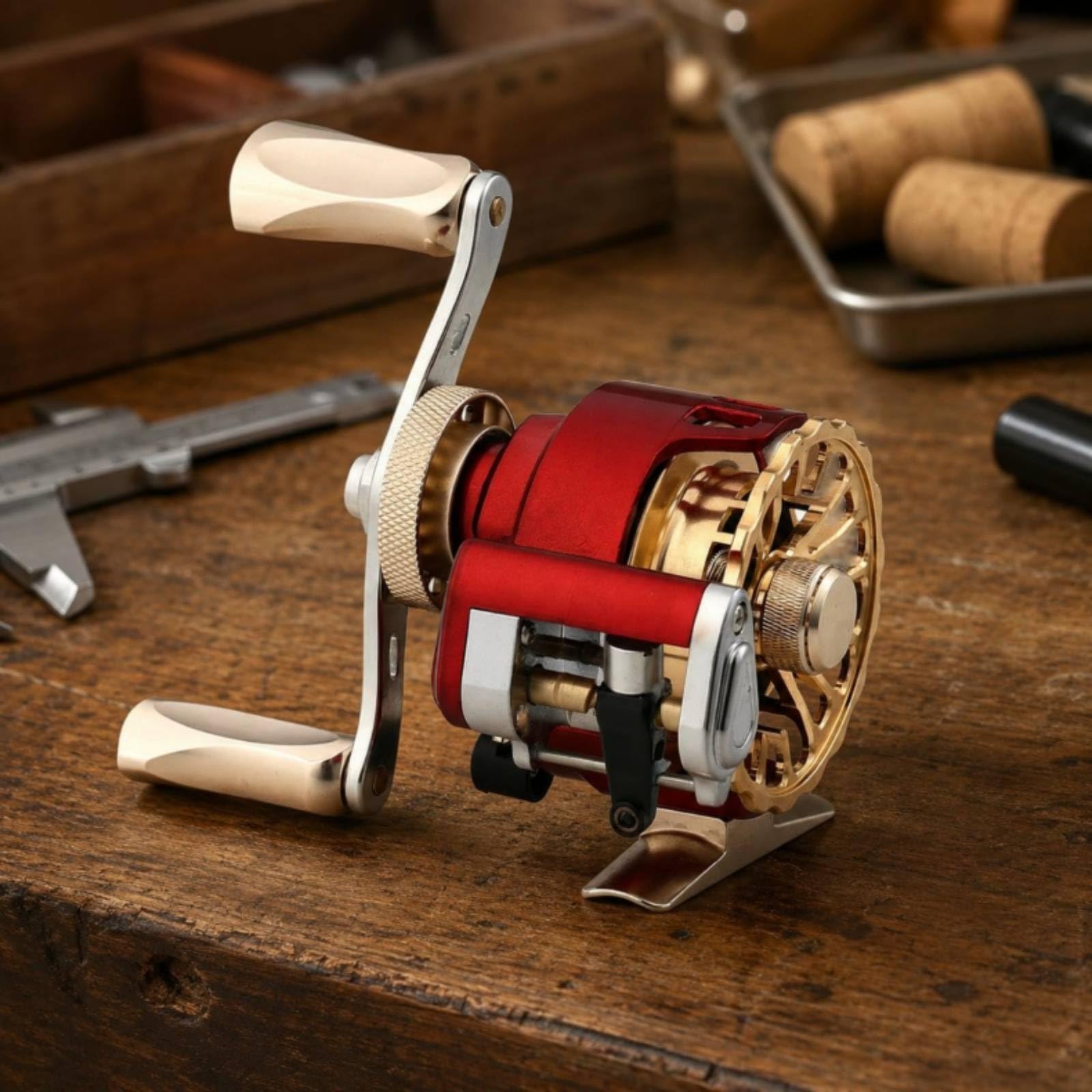 Carrete de Pesca Automático Bobina Metálica de Alta Eficiencia Manejo Sencillo Mango Plegable Cómodo con Fijación Resistente Adecuado para Pesca en