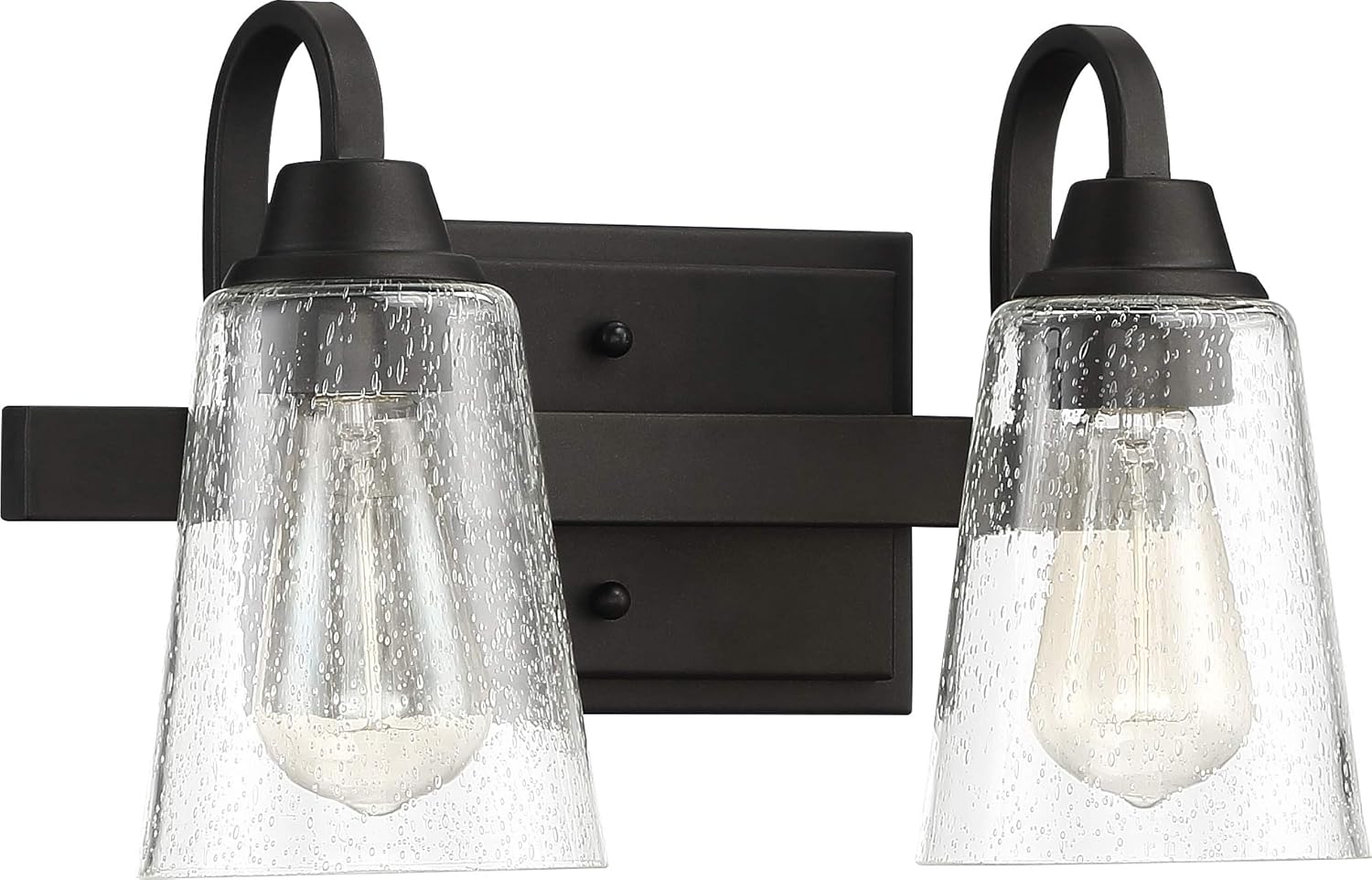 Craftmade 41902-ESP-CS Grace Clear Seeded Glass Vanity Bath Lighting, 2-Light 120 Watts, Espresso