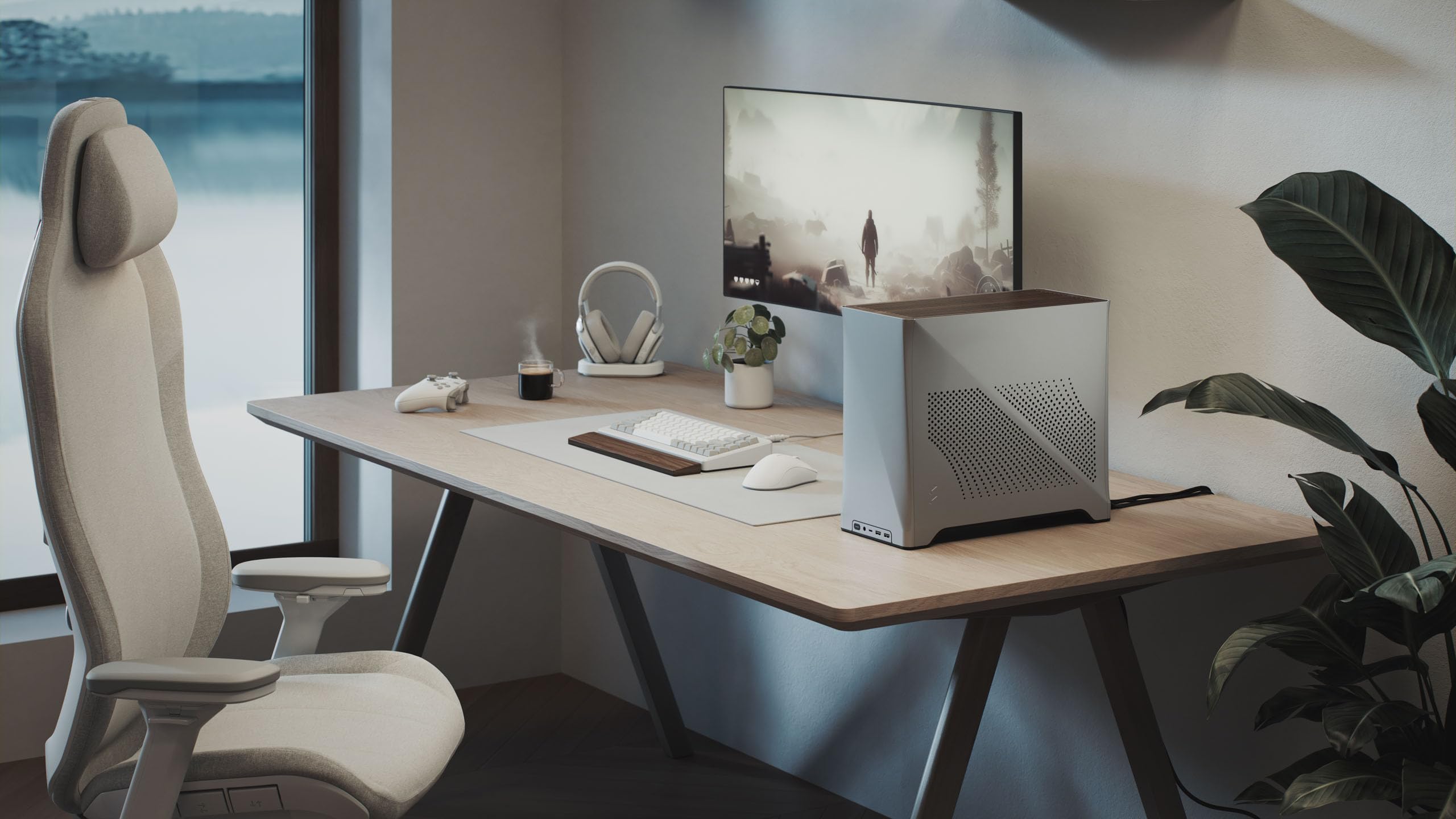 Fractal Design Era 2 ITX PC Case in Silver - Alluminio anodizzato elegante, piano in noce massiccio, supporta GPU a 3 slot, cavo riser PCIe 4.0 incluso