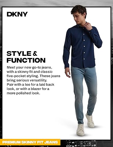 Miniatura 3 de DKNY Jeans para hombre - Jeans elásticos para hombre, suaves y ajustados de primera calidad
