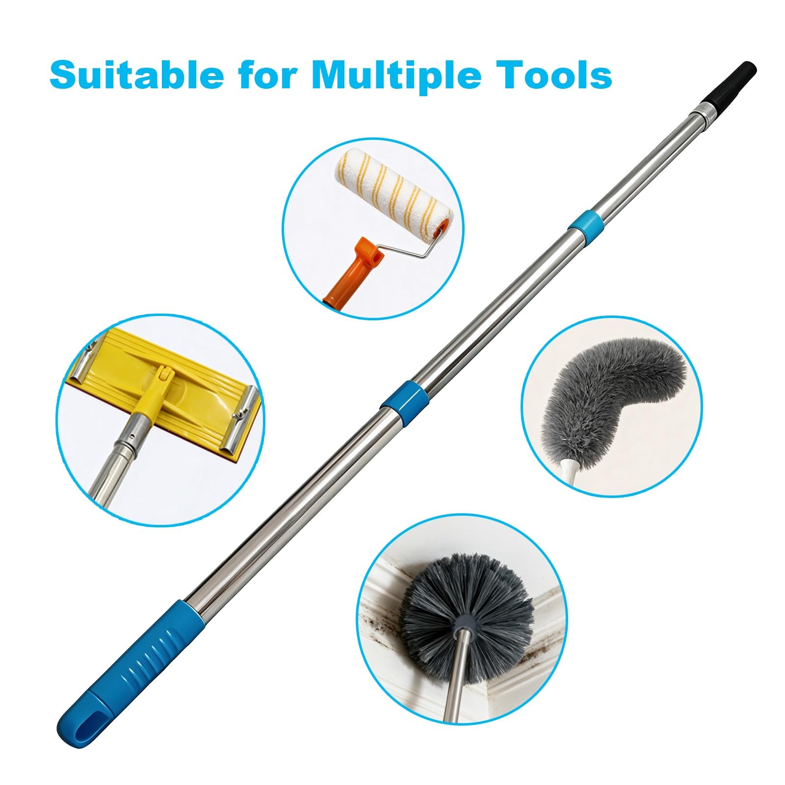 Perche Télescopique Inox, Perche Rallonge Multi-sections