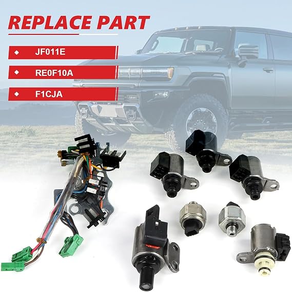 CVT Transmission Solenoid Valves Body Replacement Set for Vehicle G7T23082 33420XX1 D33439N F1CJA 4710 JF011E RE0F10A Automotive Pressure Control Solenoid Set
