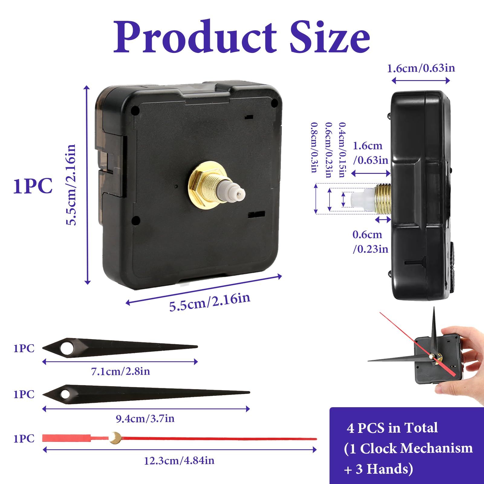 Mécanisme D'horloge Silencieux Avec Aiguilles Style Disque Vinyle - Kit DIY Pour Horloge Murale