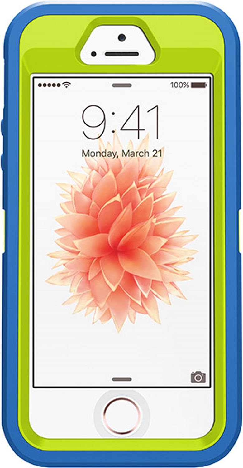 OtterBox Rugged Protection Defender Case for iPhone 5, 5S and SE - Case Only - Ocean Blue/Glow Green