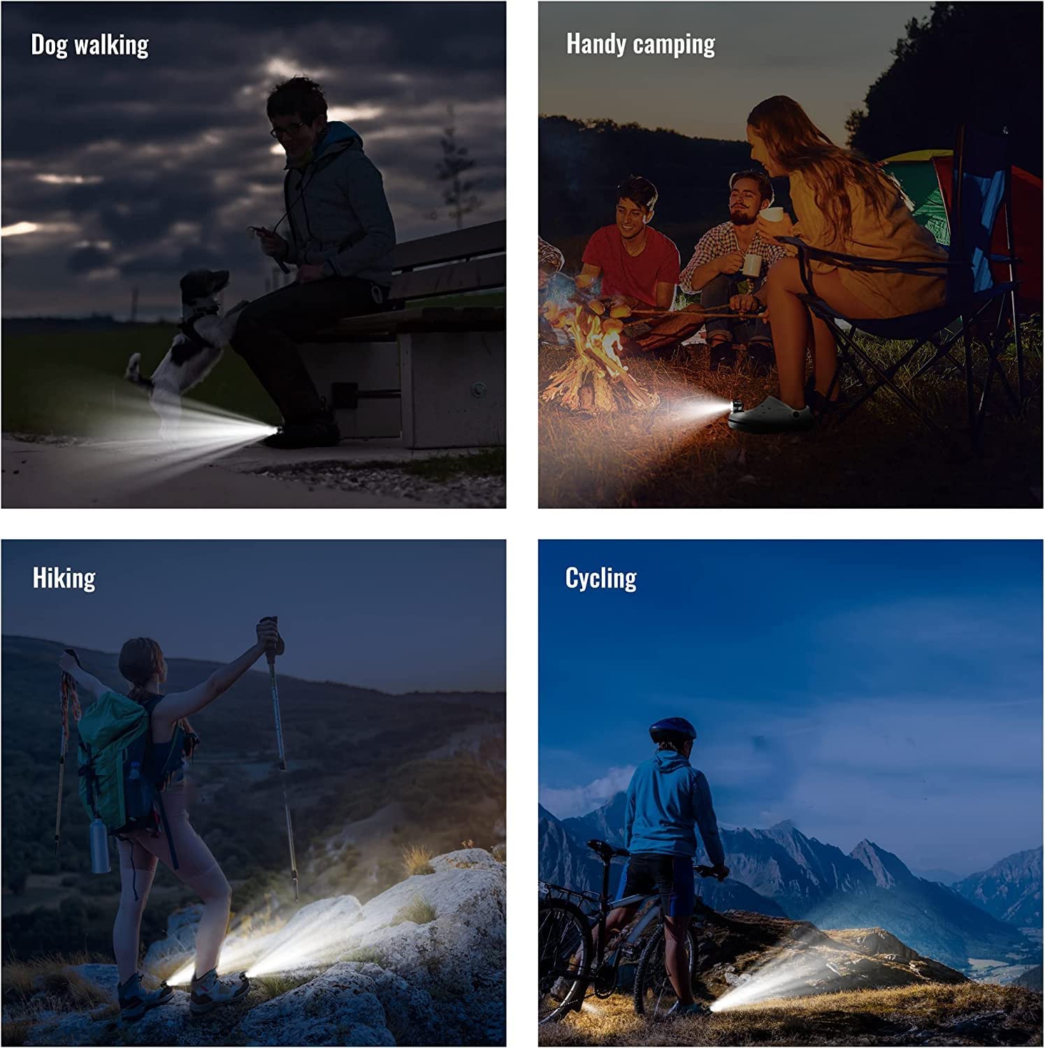 Wiederaufladbare Scheinwerfer für Teller, wasserdichte LED-Taschenlampe für Schuhe, Clip-on-Crock-Lichtanhänger, Zubehör für Camping, Radfahren, Wandern, 3 Lichtmodi, hält 15 Stunden, 2 Stück