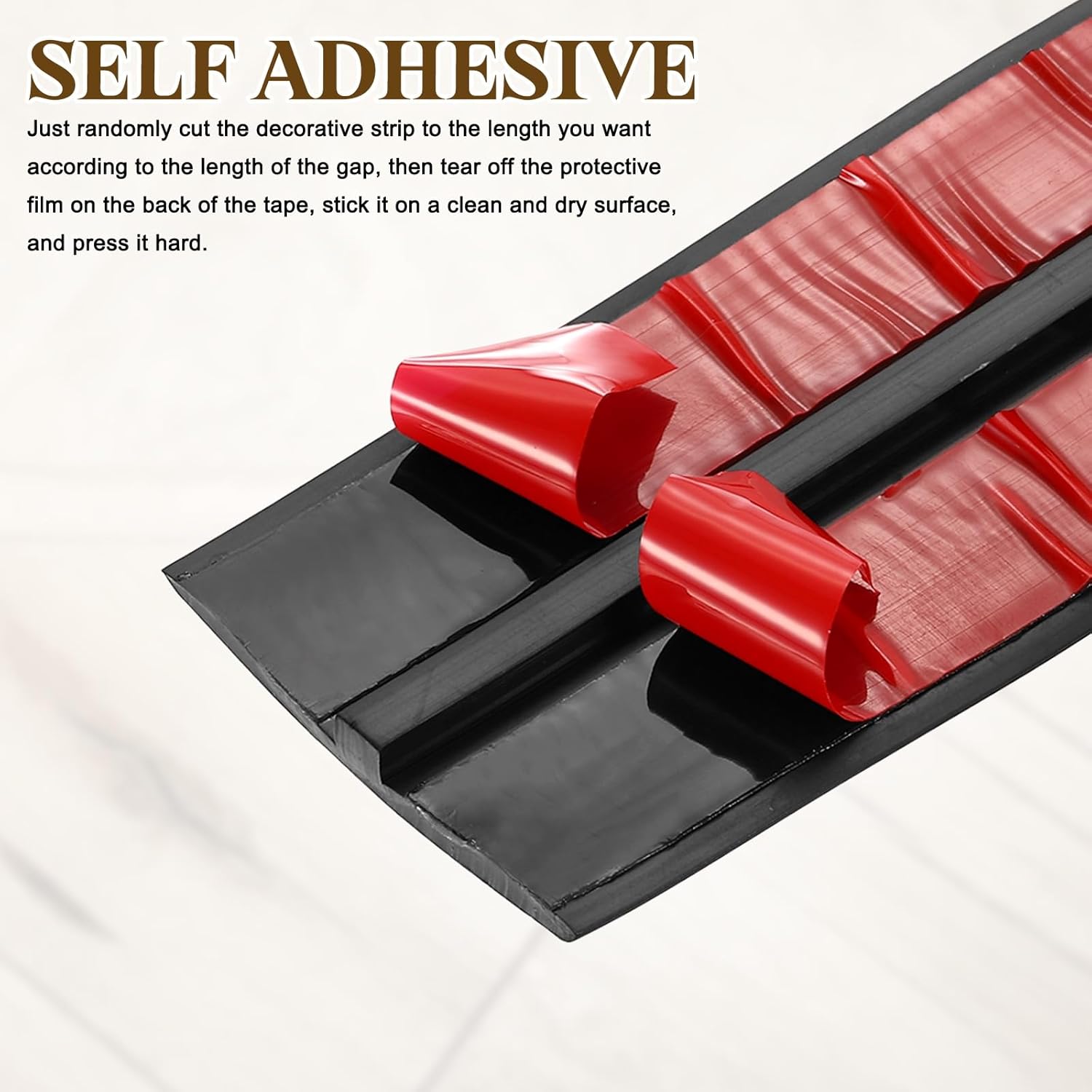 uxcell T-Molding Transition Strips, 11.48 ft x 1.97" (L x W) PVC Floor Flat Divider Strip Self Adhesive Vinyl Flooring Edging Trim for Joining Floor Gaps Doorways, Black