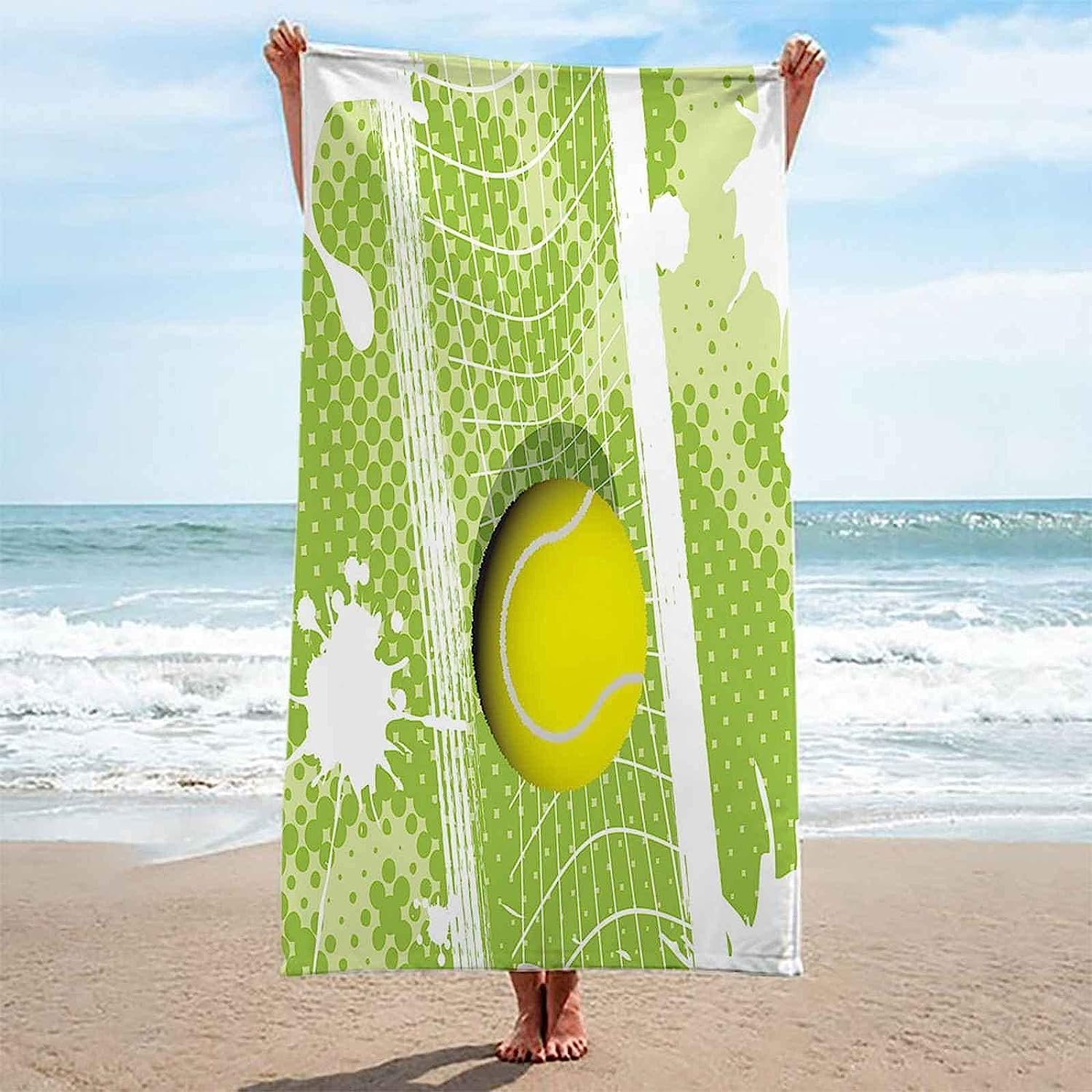 Telo Antisabbia Mare Coperta Da Spiaggia,Telo Mare Microfibra,Perfetto Per Lo Sport, Viaggi, Campeggio, Palestra, Piscina.Telo Mare Grande Tennis Sportivo 150 X 200 Cm -9T4V-H7N
