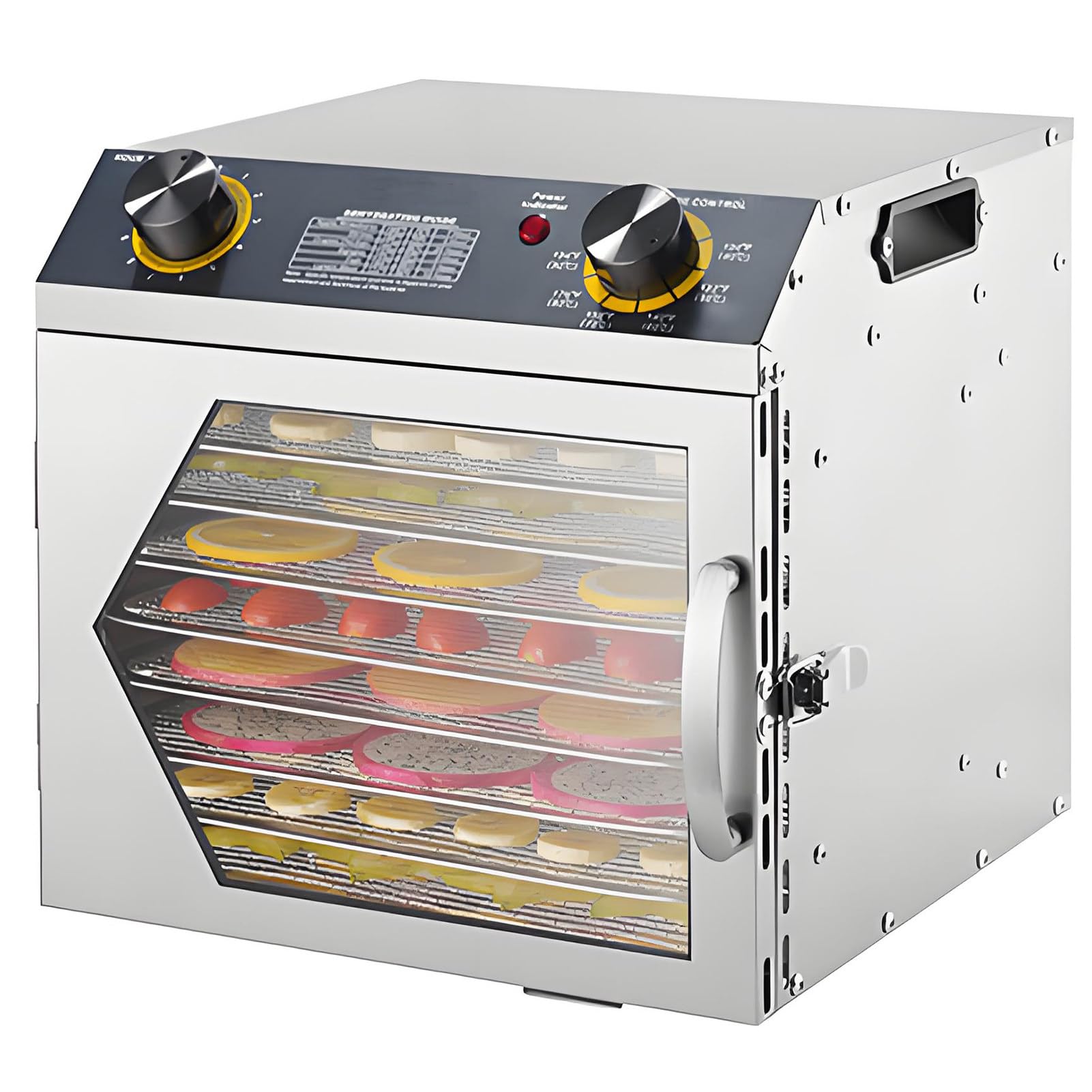 Stainless Steel Dehydrator,Meat and Fruit Dryer,0–12h Timer 8tiers