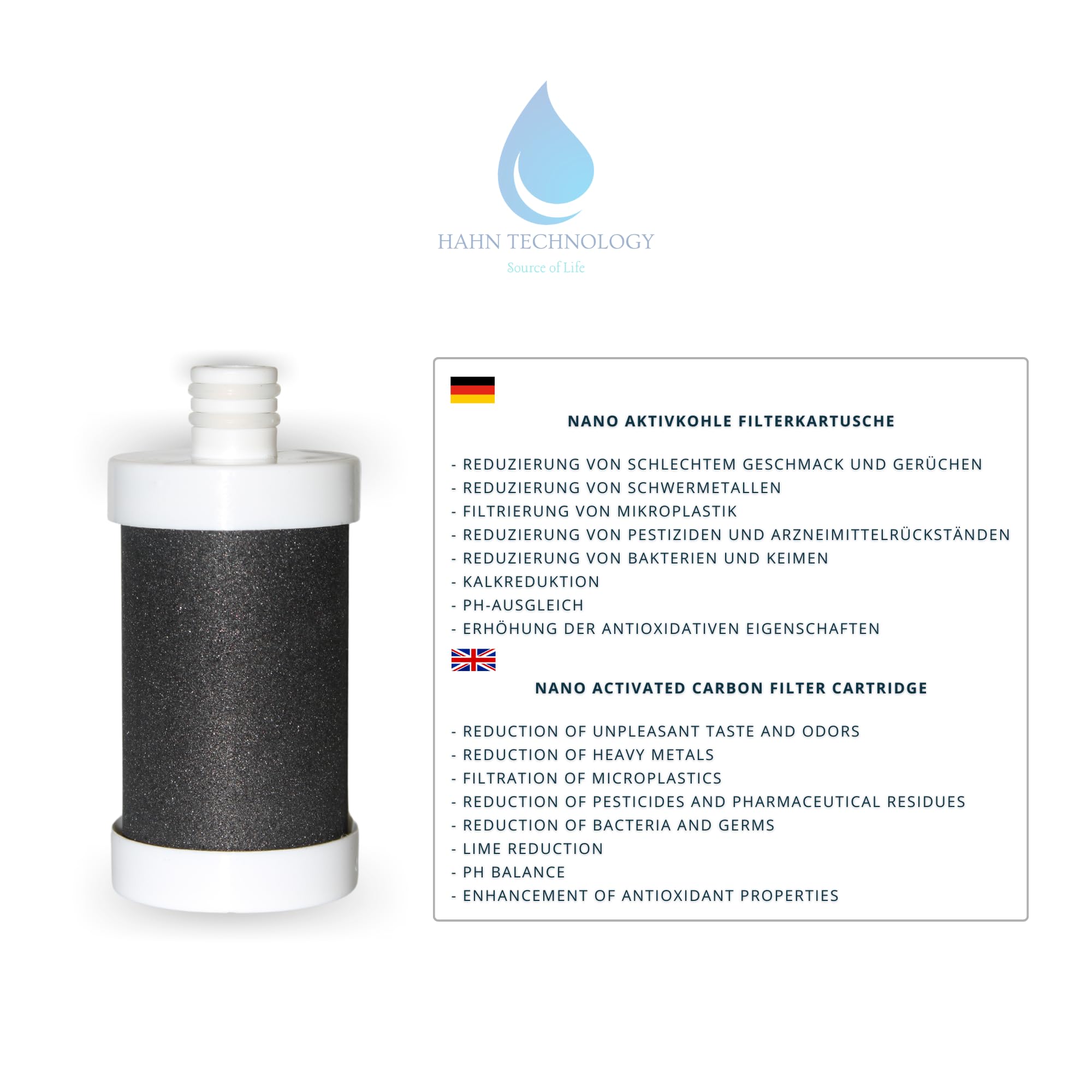 Filtre à eau pour robinet acier inoxydable cartouche charbon actif Plus élimine chlore microplastiques