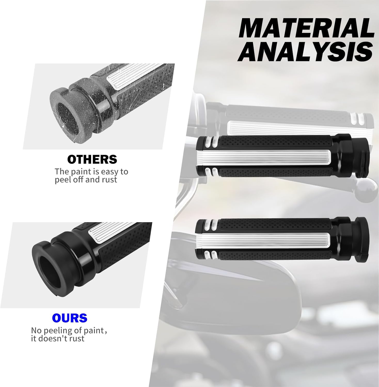 HDBUBALUS Motorcycle 1" Hand Grips Handlebar Grips Cable Throttle Fit for Harley Touring Street Glide Road King Road Glide Electra Glide Dyna Softail