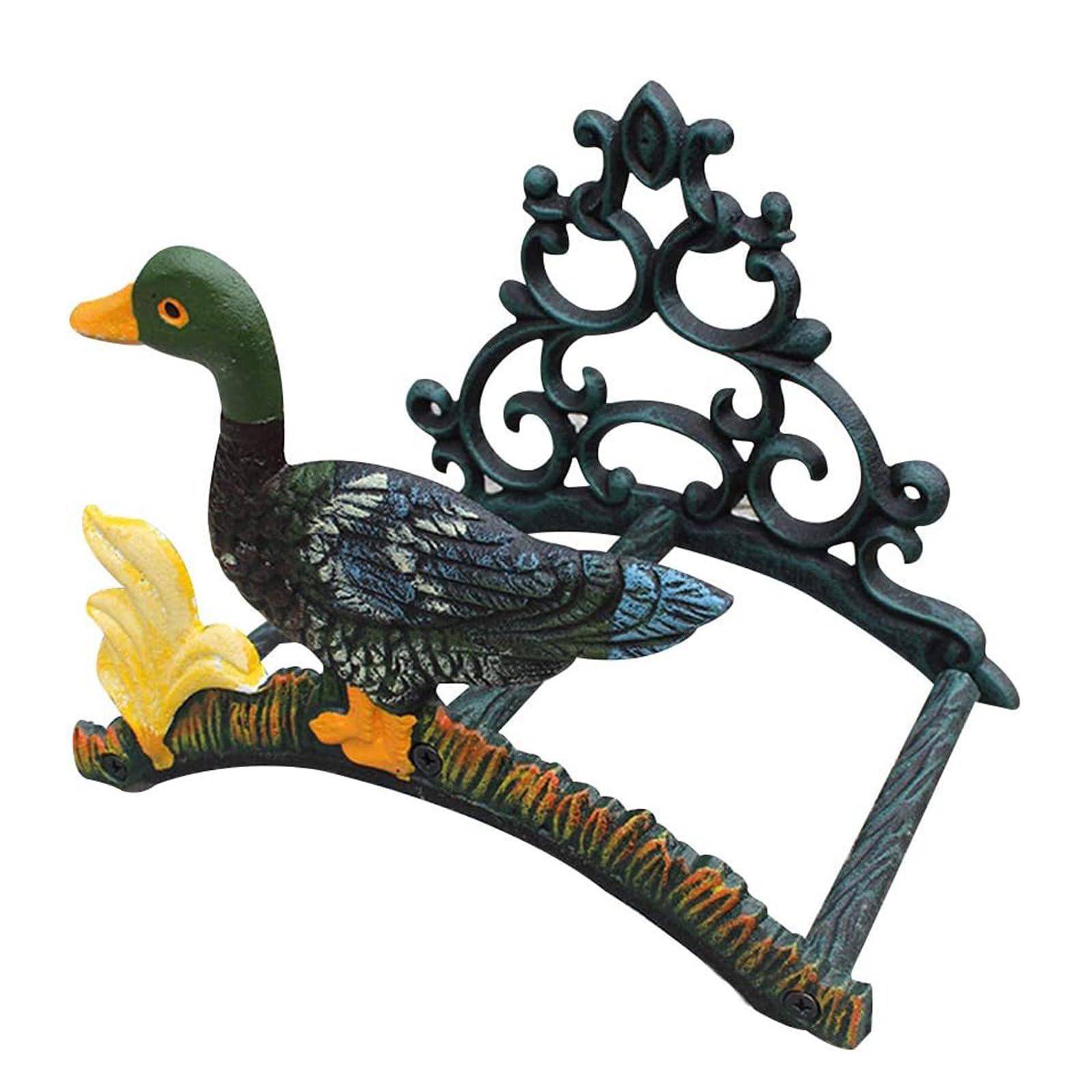 ANZAGA Soporte para Manguera de jardín de Hierro Fundido Resistente | Colgador de Manguera de Agua montado en la Pared,A