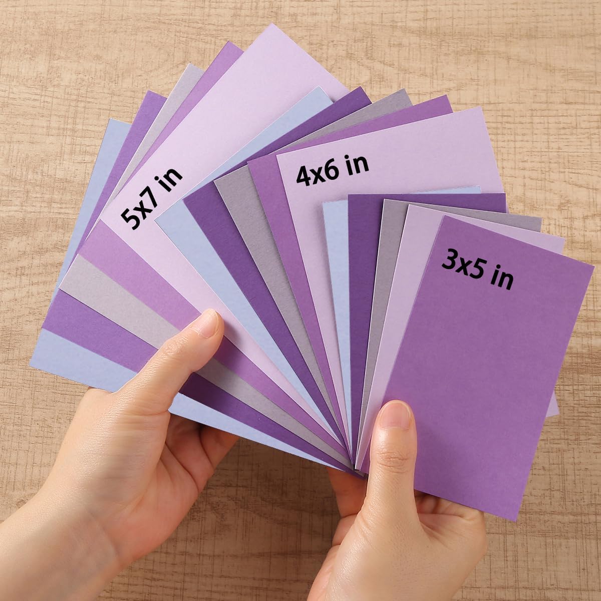 50 Sheets Small Colored Cardstock Paper 5 Colors Blank Flash Cards, 250 GSM Heavy Card Stock for DIY Art Projects, Cards (Purple, 3x5) - Image 2