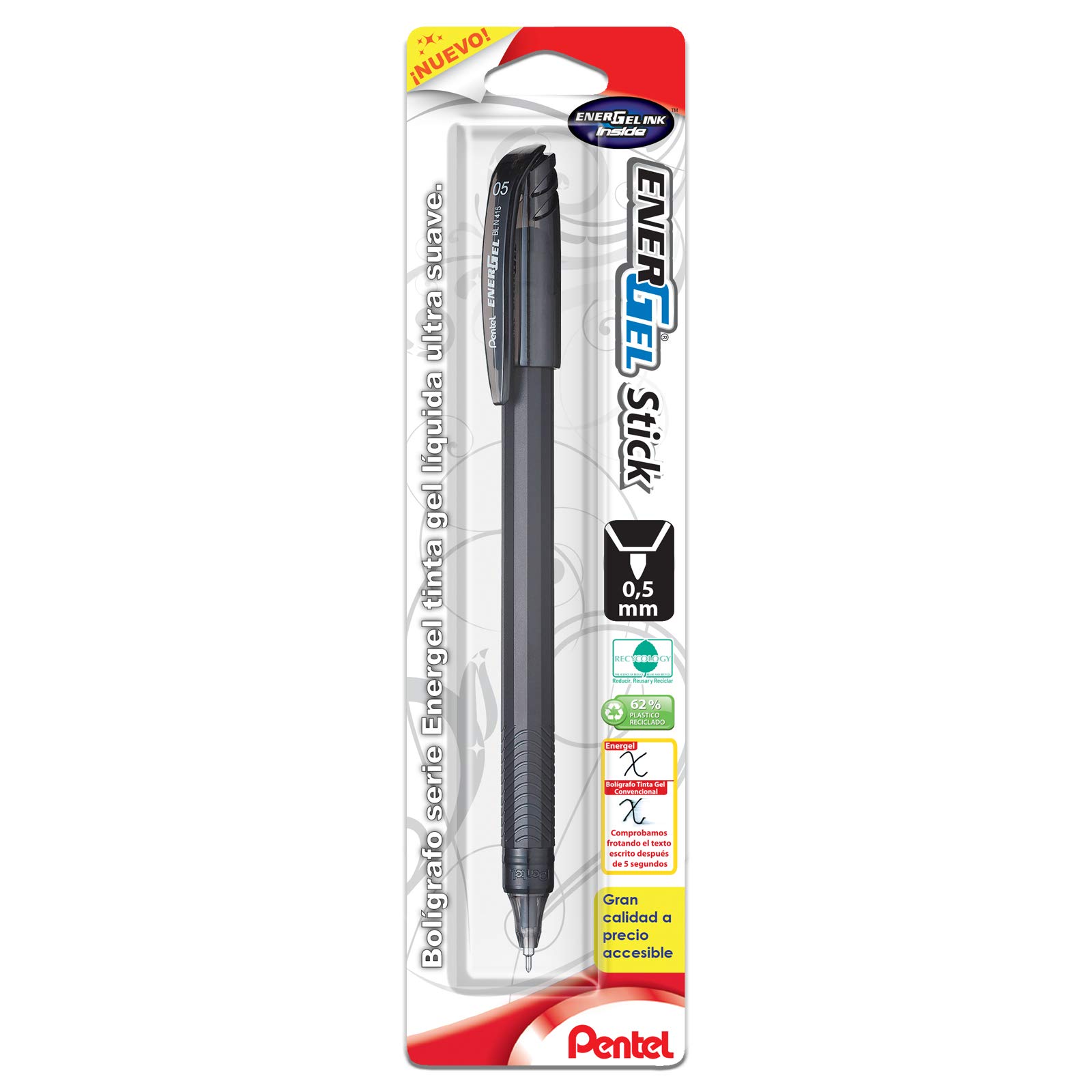 Pentel Arts Hybrid Technica – Bolígrafo De Gel, 0.3 Mm, Negro, Caja De 12