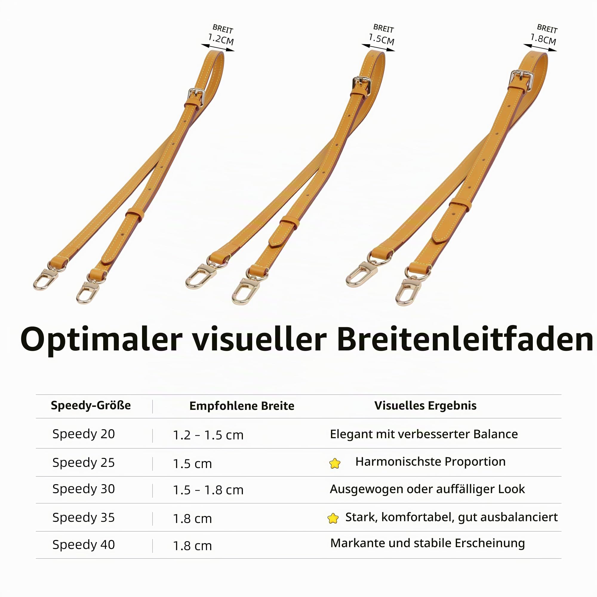 DGAZ Vachetta Leder Schulterriemen Speedy, 1,8 cm, 90–120 cm, Apricot