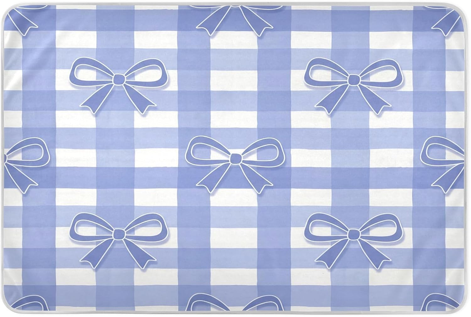 CEBUGI 34” x 52”Washable Underpads Heavy Absorbency Waterproof Incontinence Bed Pads Blue Bow Pee Pads for Adults Kids and Baby