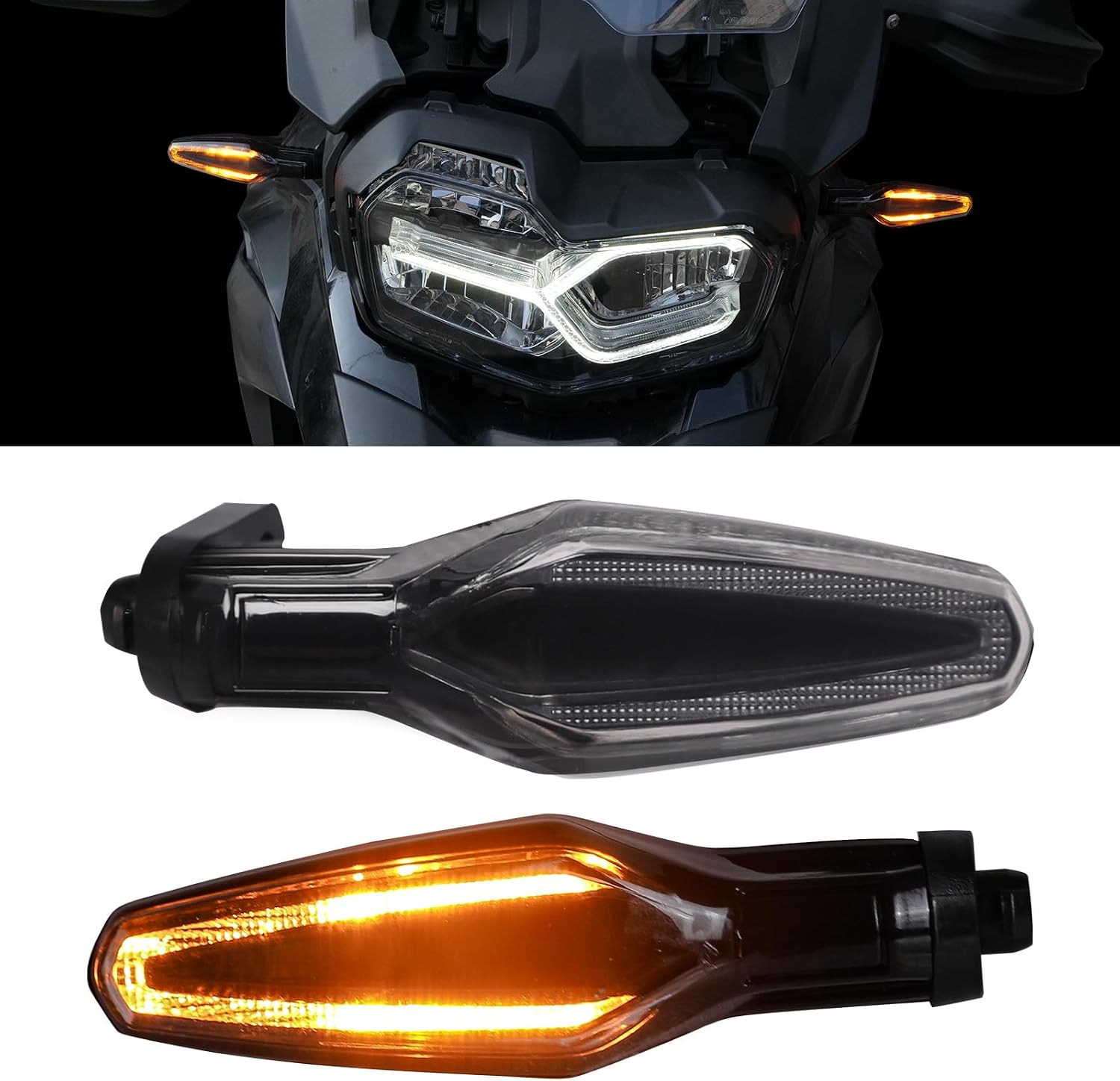Front Turn Signal for F750GS F850GS, Motorcycle 12V LED Front Blinker Light Amber Indicators Turn Signal for BMW F750GS F850GS R1250GS 2018-2025 Accessories