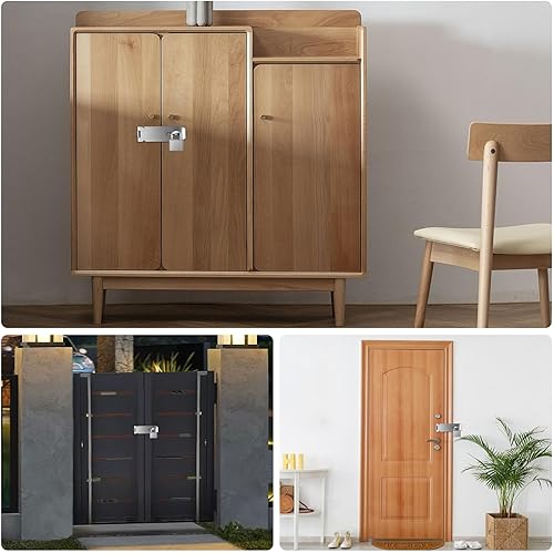 Miniatura 6 de Zxglxinyao Pestillo de cerrojo, 2 juegos de cerrojos de 5 pulgadas, cerraduras de puerta, pestillo de cerrojo de candado, cerradura de cerrojo de