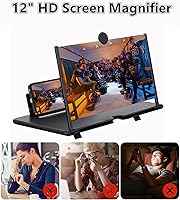 Vista 2 de Lupa de pantalla para teléfono celular de 20 pulgadas, soporte para teléfonos inteligentes, plegable, ampliadora de juegos celulares, video de Negro