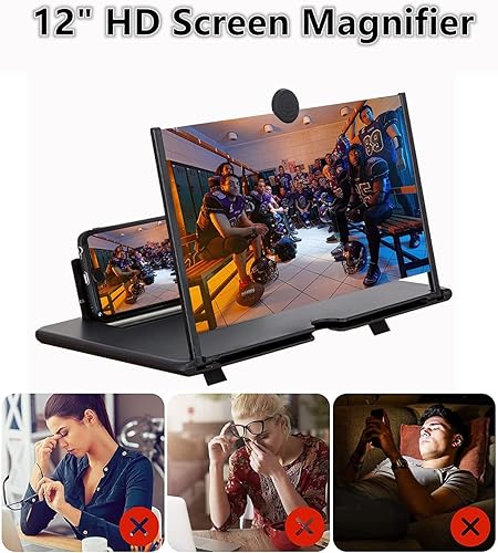 Miniatura 2 de Lupa de pantalla para teléfono celular Soporte de teléfonos inteligentes de 14 pulgadas, plegable, ampliadora de juegos celulares, video de