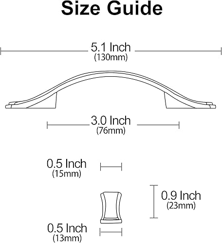 Miniatura 5 de Alzassbg Paquete de 10 tiradores planos negros para gabinete, 3 pulgadas (2.992 in), manijas de gabinete, accesorios de cocina para armarios y
