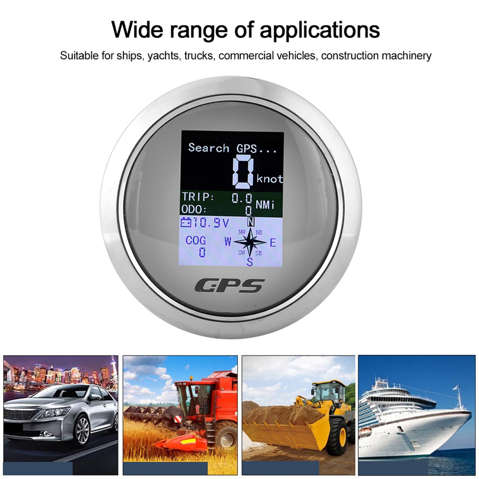 Compteur GPS 85mm Inoxydable Étanche Numérique pour Bateau (Dial