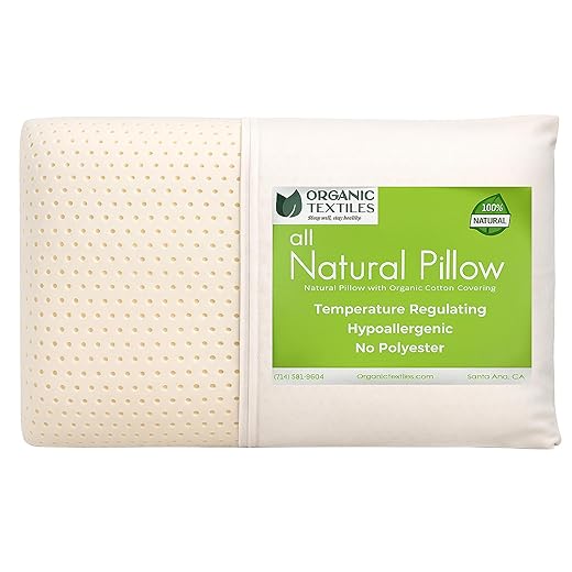 OrganicTextiles Natural Latex Pillow with Organic Cover