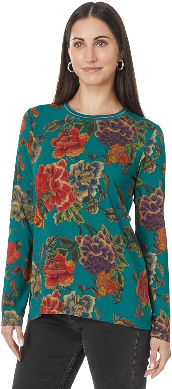 Johnny Was Womens The Janie Favorite Long Sleeve Crew Neck Tee
