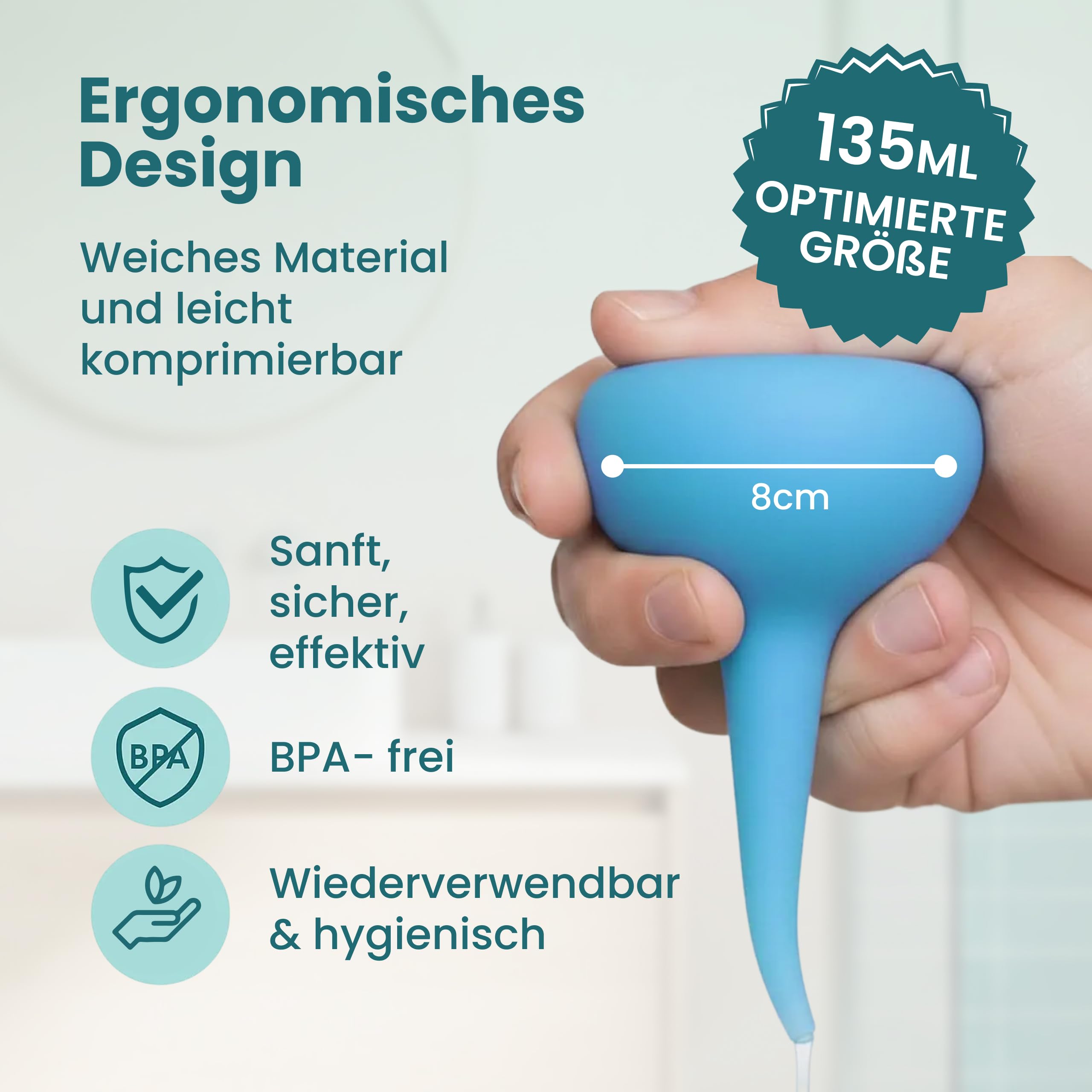 MED Ohrenreiniger Ohrenschmalz Entferner Wiederverwendbare Ohrenspülung Ohrendusche Ballonspritze