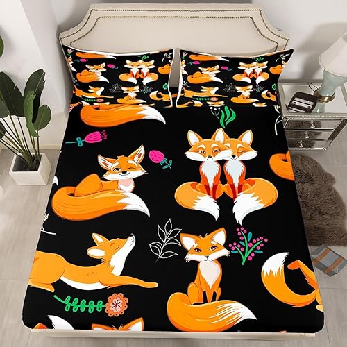 Miniatura 10 de Erosebridal Juego de ropa de cama tamaño matrimonial, diseño de arcoíris Kawaii para niños y niñas, diseño de catoon de estrellas lindas, funda