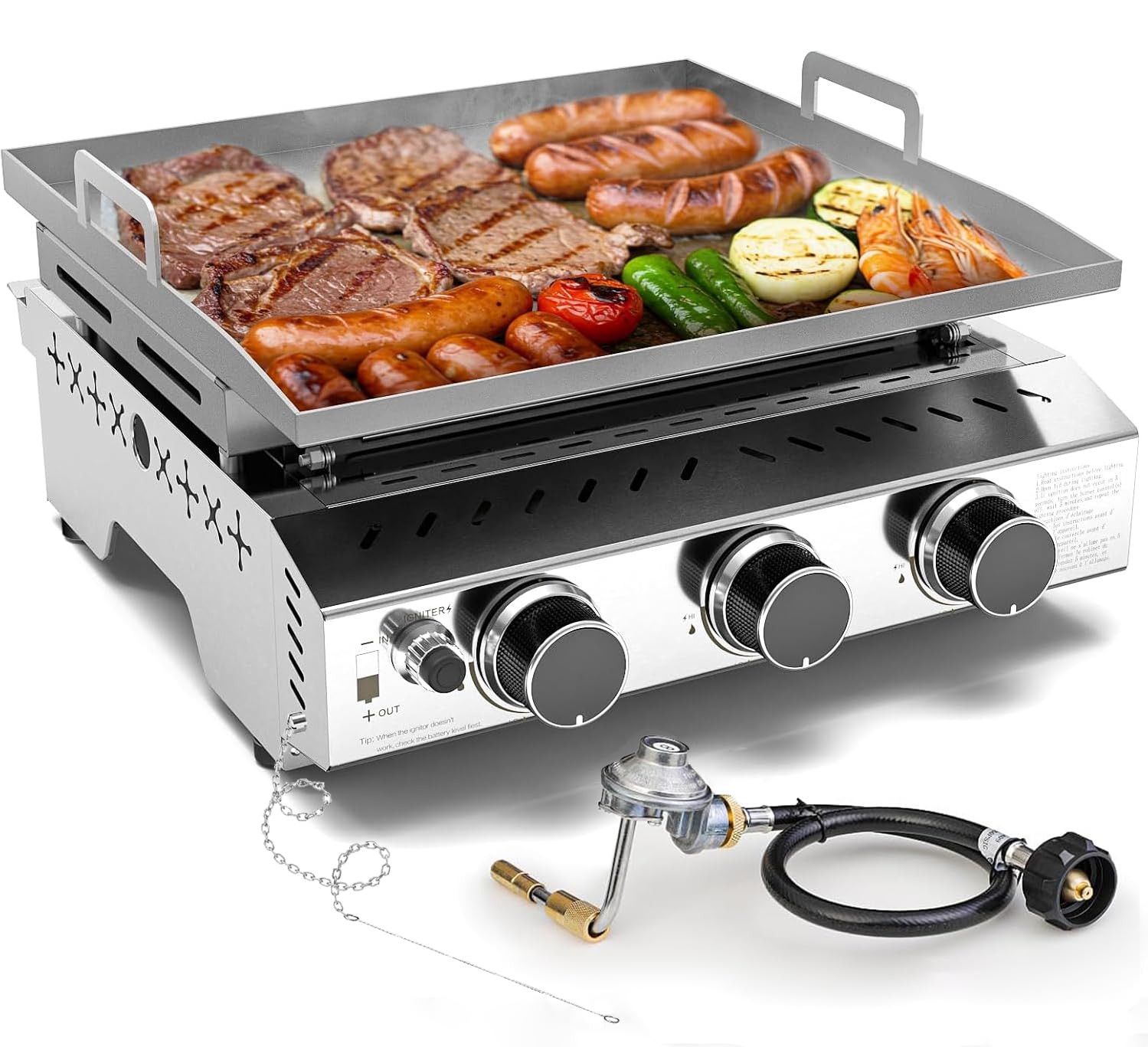COWSAR 3-Burner Portable Tabletop Grill