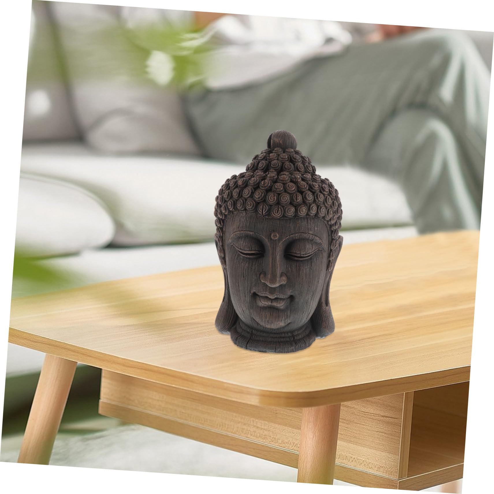 Cabilock Statue Bouddha Extérieur Résine Style Thaï Antique Bronze Tête Bouddha Décor Asiatique Ornement Jardin et Restaurant