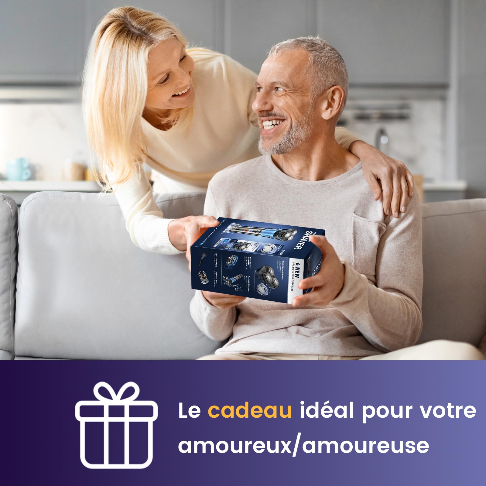 Skycool Rasoir Electriques Hommes, Rechargeable Sans Fil Tondeuse Barbe Homme, Rasoir Homme À Sec Et Humide avec Tondeuse Pliable, Rasoir Barbe Homme avec Deux Modes De Vitesse, Affichage Led