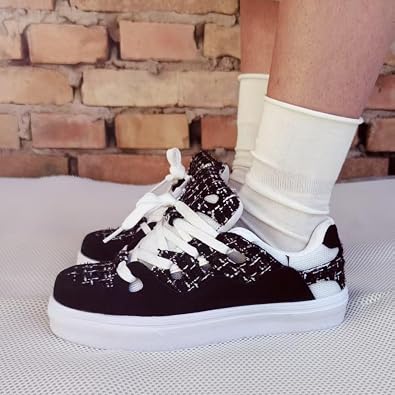 Chunky Sneakers Y2K Platform Skate Shoes Casual Streetwear for Women Breathable Denim Canvas