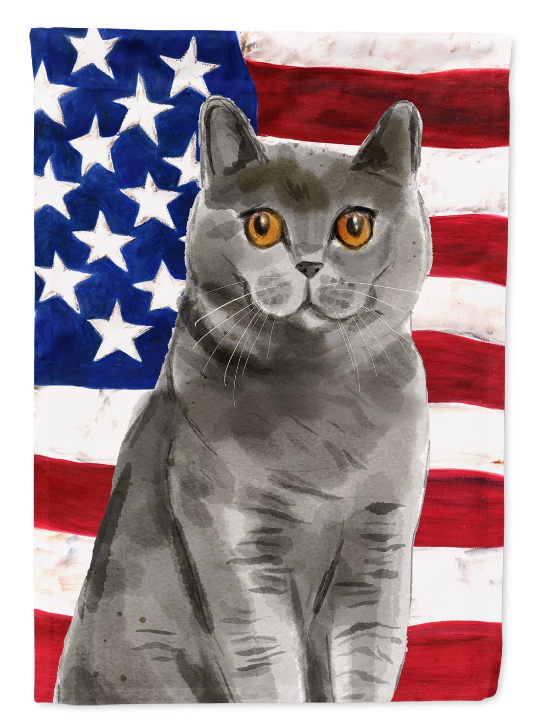 Drapeau de jardin British Shorthair en toile de canevas lourd