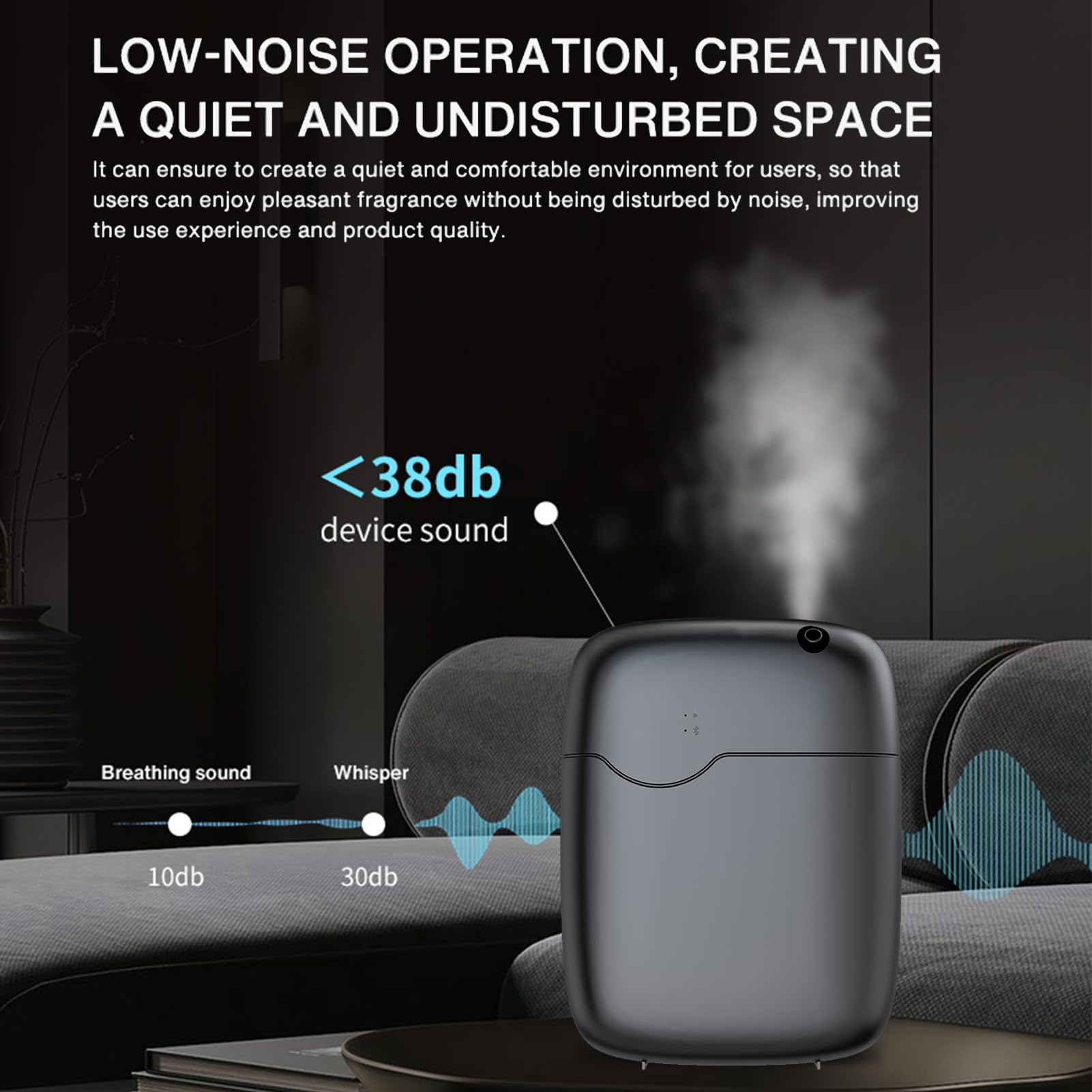 Fockety Diffusore di Oli Essenziali, Diffusore per Aromaterapia Ad Ultrasuoni da 400 Ml con Bluetooth, Controllo App, Schermo LED 4, Timer, Funzionamento Silenzioso, per Casa (Spina UE 100-240 V)