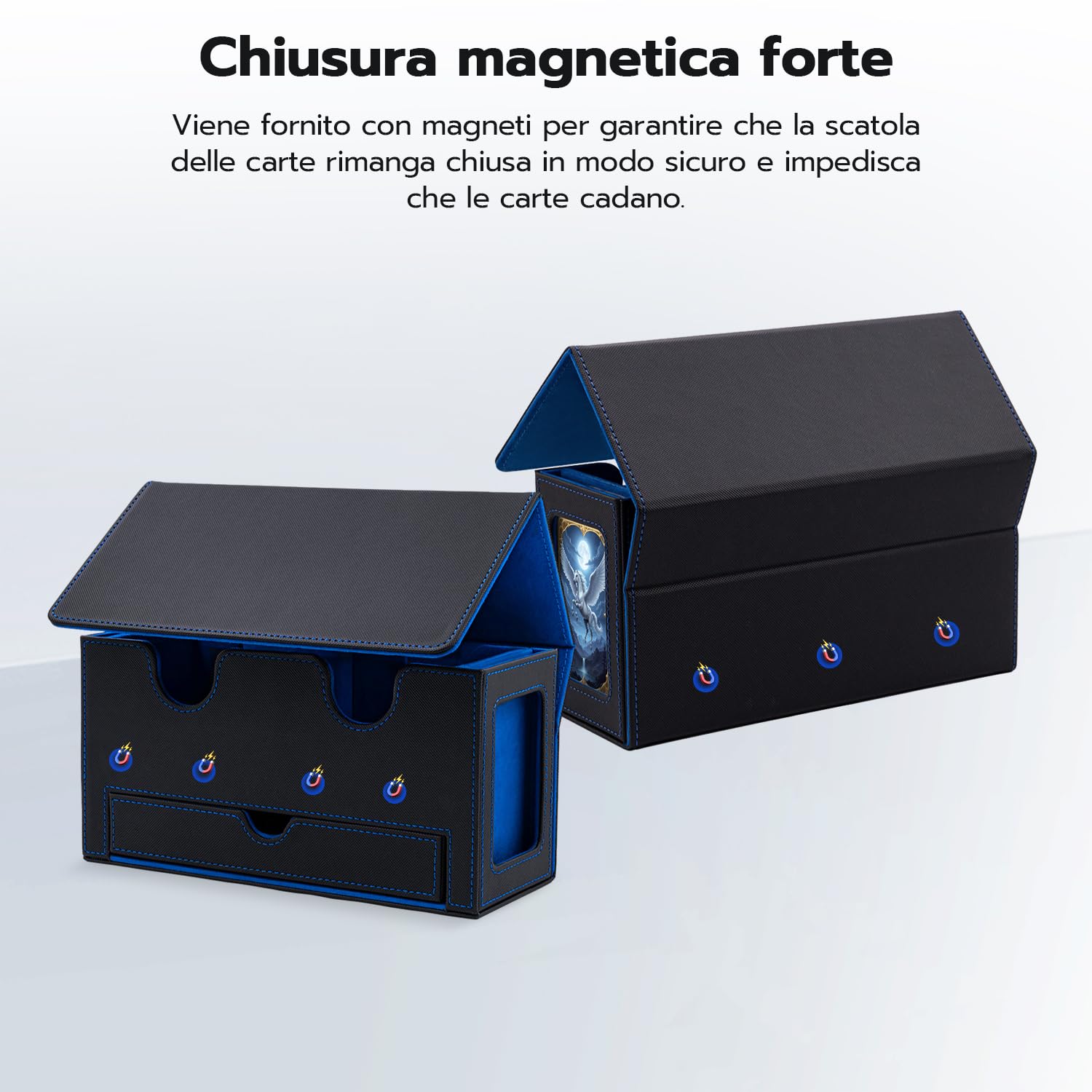Wigearss Scatola Porta Mazzi, Box Porta Mazzo, Dippio Deck Box per Carte MTG, Carte TCG, Capacità di 300+ Carte Collezionabili