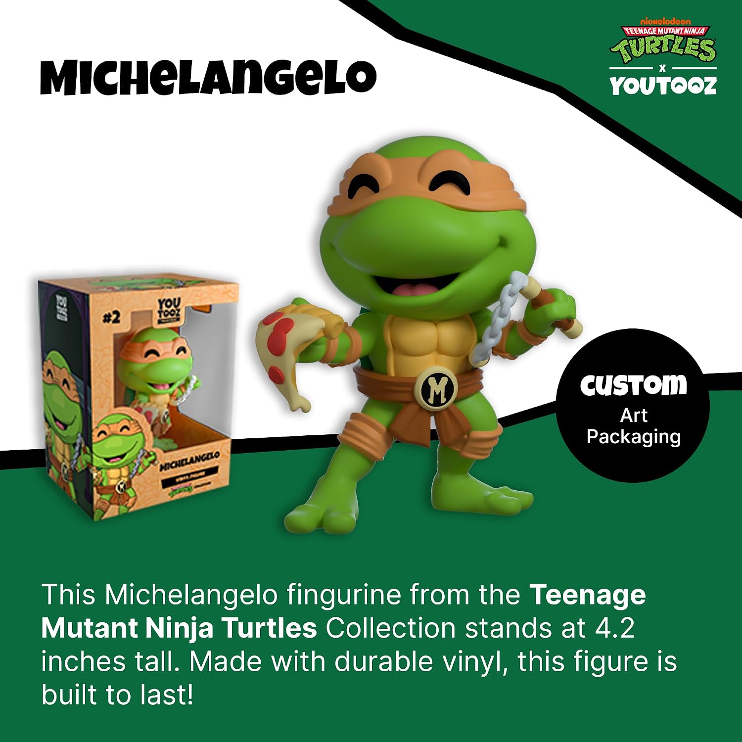 Youtooz Teenage Mutant Ninja Turtles Michelangelo 4.2" Vinyl Figure, Collectible Michelangelo from TMNT TMNT Collection
