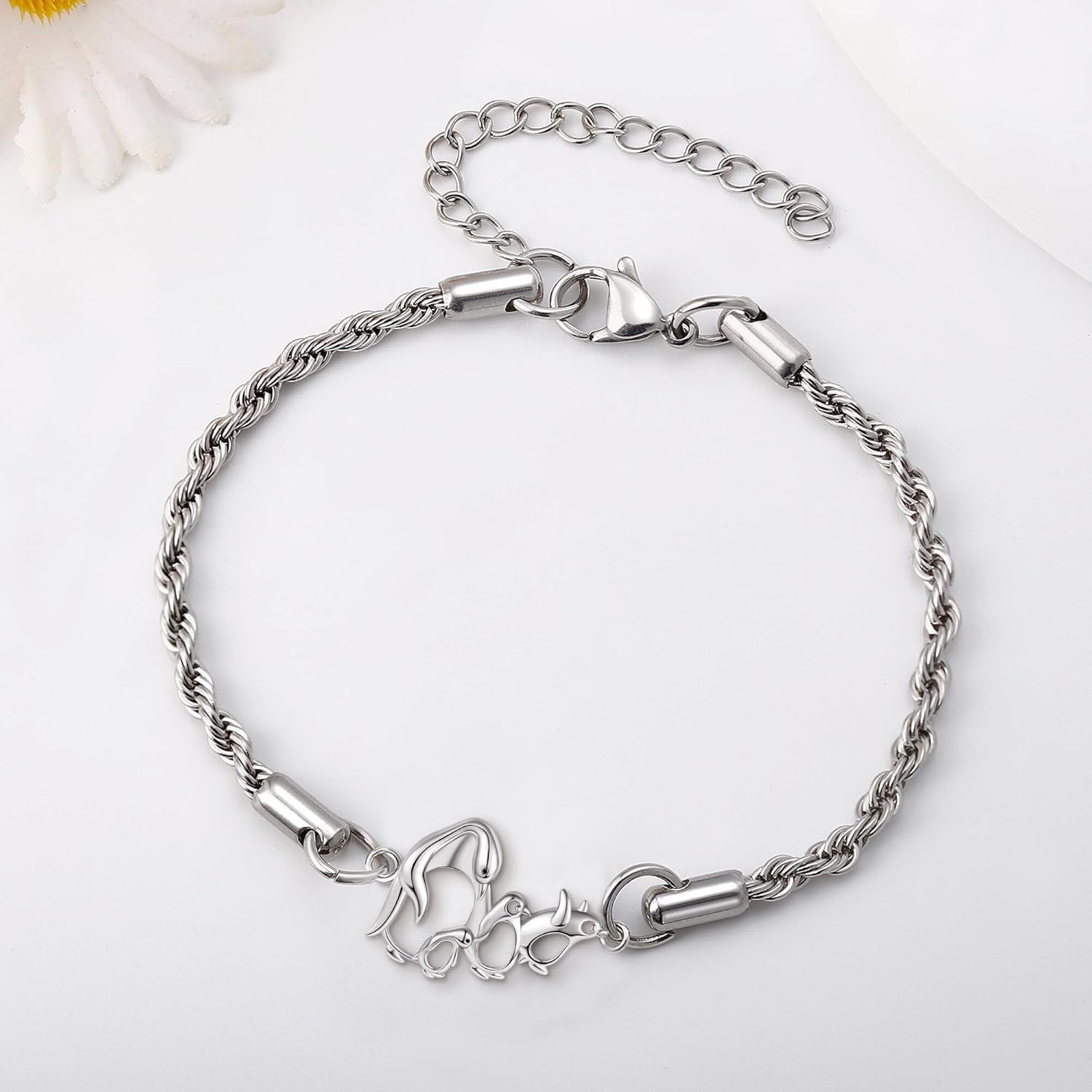 ONEFINITY Penguin Bracelet 925 Sterling Silver Penguin Family Bracelets Ocean Sea Animal Penguin Jewelry Mothers Gifts for Women Mom Grandma Penguin Lover - Image 6