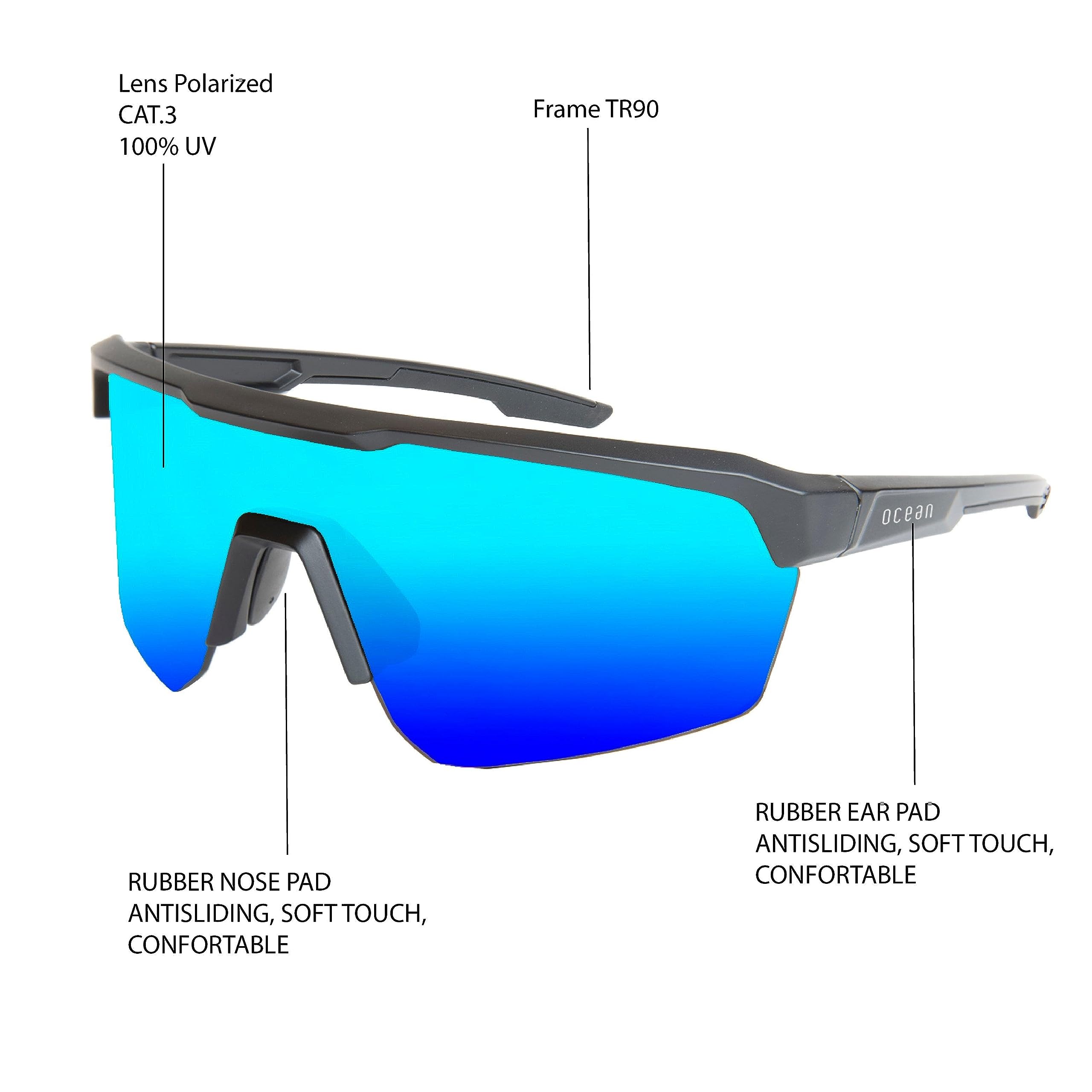 OCEAN ROUTE Gafas de Sol Polarizadas para Ciclismo Bicicleta Running Deportes Protección UV 400 Anti Viento para Hombre y Mujer