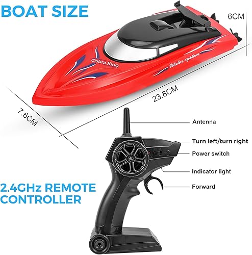 Miniatura 7 de Paquete de 3 barcos de control remoto para niños y adultos barco de control remoto de alta velocidad de 62miH 24G barcos de control remoto rápidos