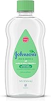 Johnson's Baby Oil with Aloe Vera & Vitamin E, 14 Fl Oz - Hypoallergenic Moisturizer for Soft Baby Skin & Massage