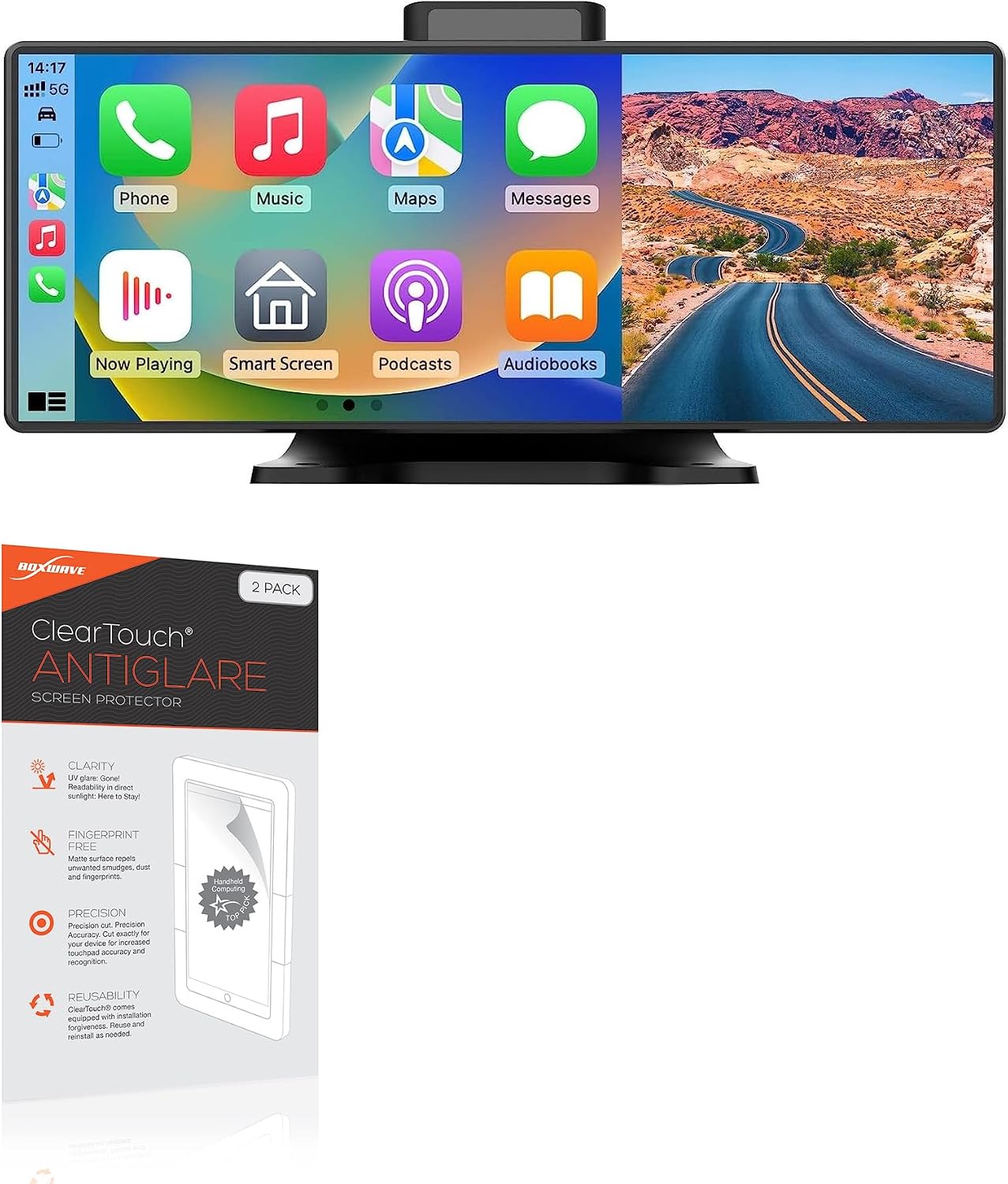 BoxWave Screen Protector Compatible with Westods Carplay Screen (10.26 in) - ClearTouch Anti-Glare (2-Pack), Anti-Fingerprint Matte Film Skin