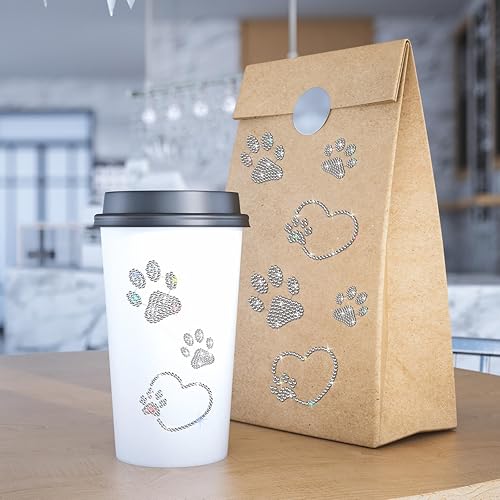 Vista 23 de Epakh 84 calcomanías de estrella de diamantes de imitación, calcomanías de estrella de cristal autoadhesivas con purpurina plateada, para paquete