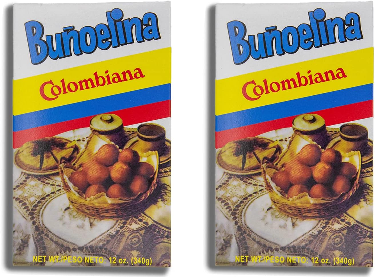 Buñuelos Colombianos Mix Bundle - VALUE 2-PACK includes 2 Boxes of Bunoelina Colombiana Mix (340g Each Box) - Buñuelos Colombianos Mix Bundle by Despensa Colombiana (Pack of 2 Bunuolina Boxes, 12 Oz each)